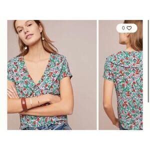 Anthropologie Maeve Austen Collared Blouse Size 8